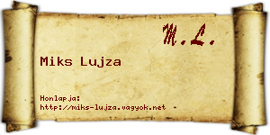 Miks Lujza névjegykártya